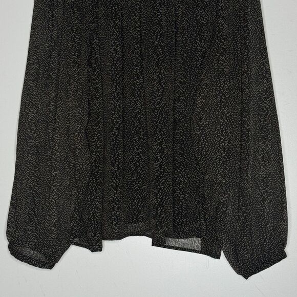 LOFT Smocked Yoke Chiffon Long Sleeve Blouse Women's Size Large - Picture 5 of 9